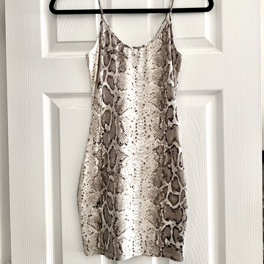 Windsor Gray Reptile Print Mini Dress